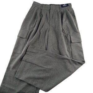 Hollister Women's Ultra High Rise Wide Leg Pant Size Large Gray Cargo Pockets